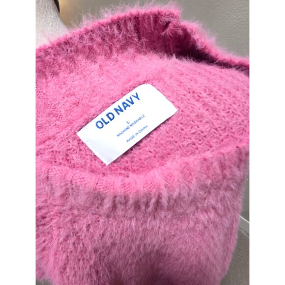 Old Navy Pink Fuzzy Sleeveless Sweater Size L Womens - Picture 4 of 4